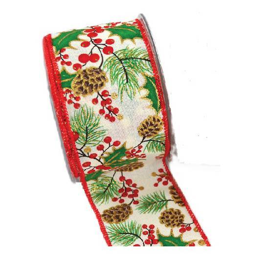 Ribbon 9mt, 67mm Christmas Pine * ETA Nov